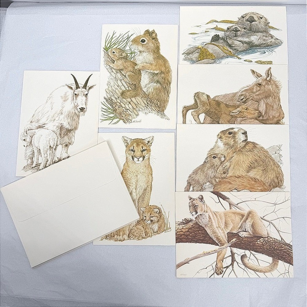 Current Inc New American Wildlife Note Cards 7pc Nature Stationery Ephemera